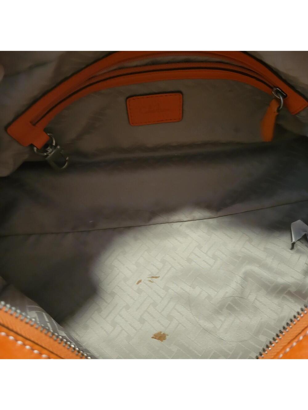 Cole Haan Village Leather Shoulder Bag Purse Orange with dust cover Pebble Soft - Picture 12 of 15